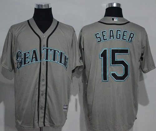 Mariners #15 Kyle Seager Grey New Cool Base Stitched MLB Jersey - Click Image to Close
